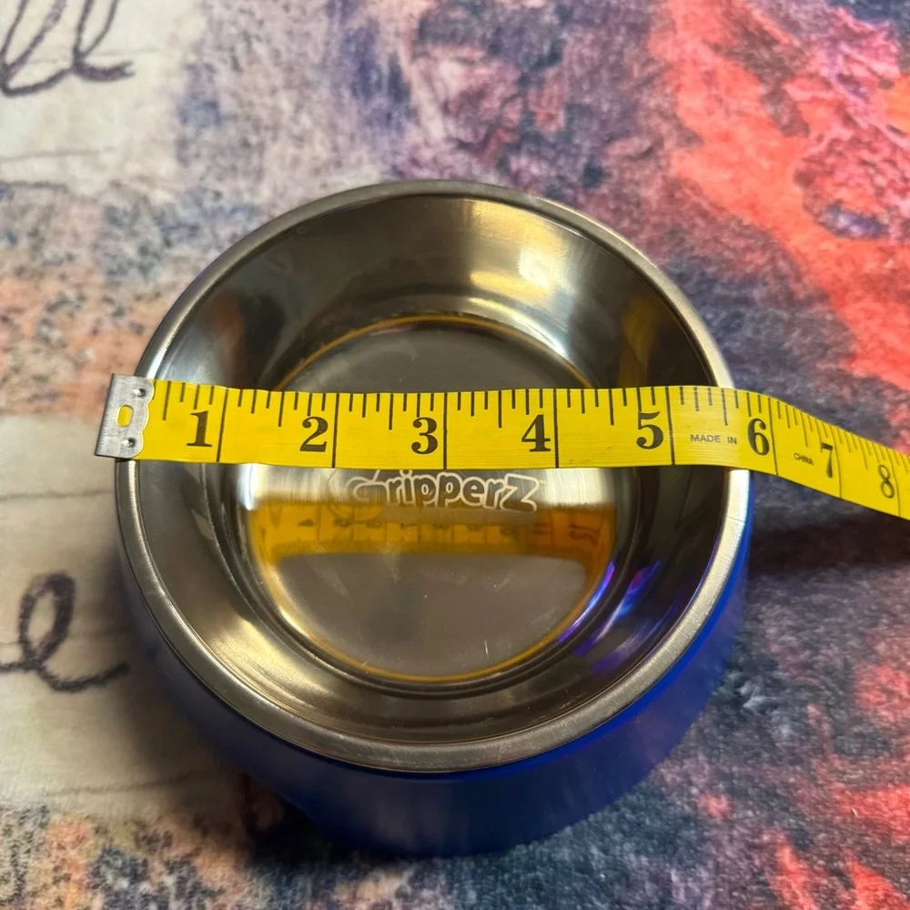 💥 DONATING SOON Blue Gripperz Stainless Steel Spill Proof Pet Bowl - NWOT